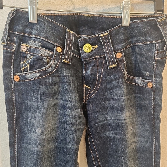 True Religion Dark Blue Boot Cut Jeans, Size 25 - Picture 2 of 10